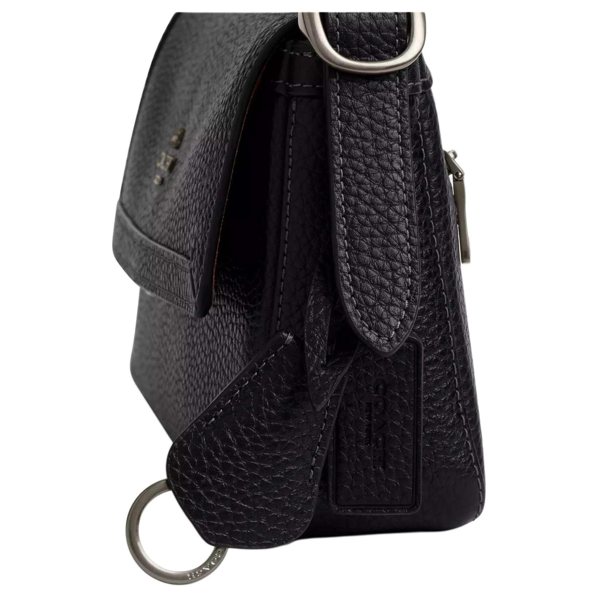 COACH Etta 25 Pebble leather Black.