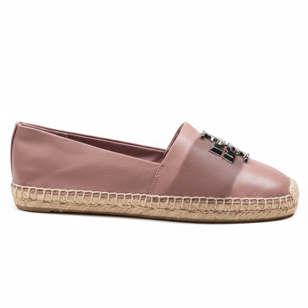 حذاء Espadrille وردي بشعار معدني