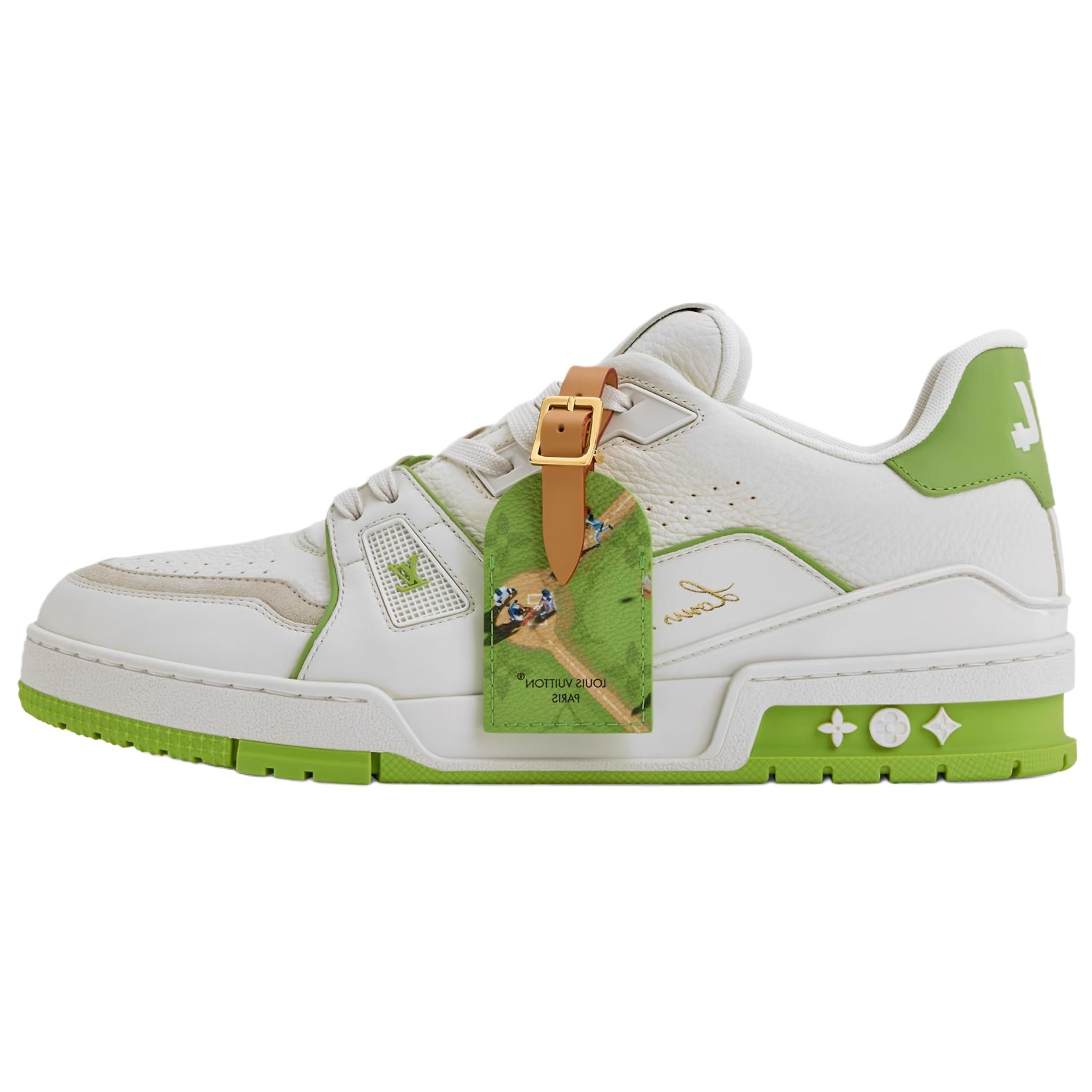 حذاء رياضي Louis Vuitton Trainer باللونين الأبيض والأخضر