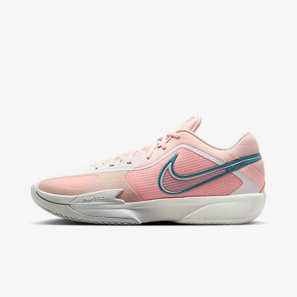 Nike GT Cut 2 basketball shoes in pink and light blue with Air Zoom technology for fast performance and grip.