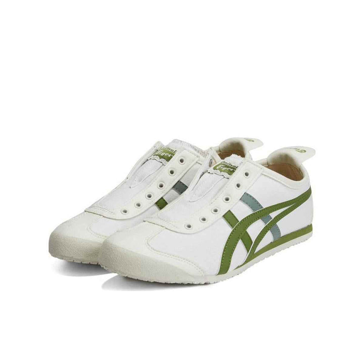 حذاء رياضي سهل الارتداء من Onitsuka Tiger MEXICO 66 بالأبيض والأخضر للرجال والنساء.