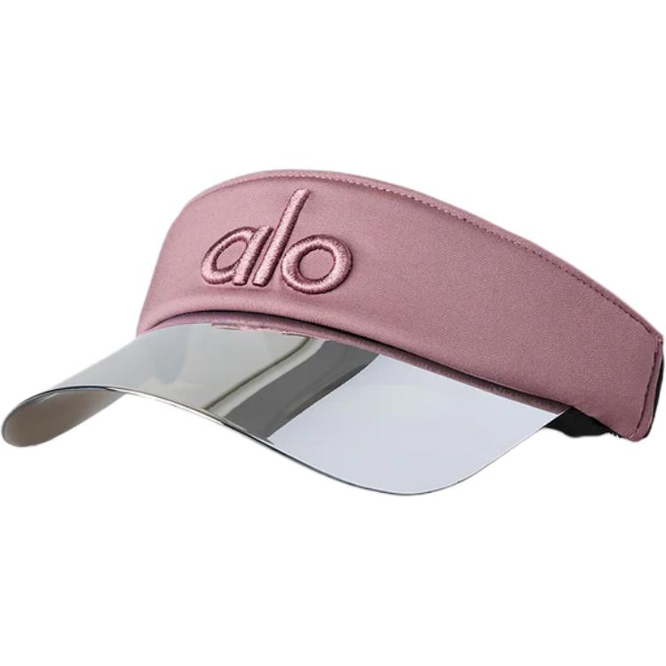 alo yoga brand letter embroidery design polyester sun-protective hat for women, pink