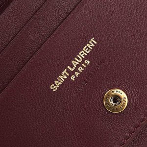 SAINT LAURENT YSL Lambskin Crossbody Shoulder Bag Red.