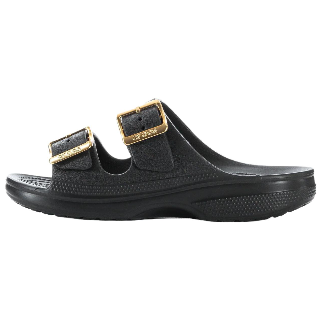 أصلي 100% صندل Crocs مريح أسود بإبزيم ذهبي