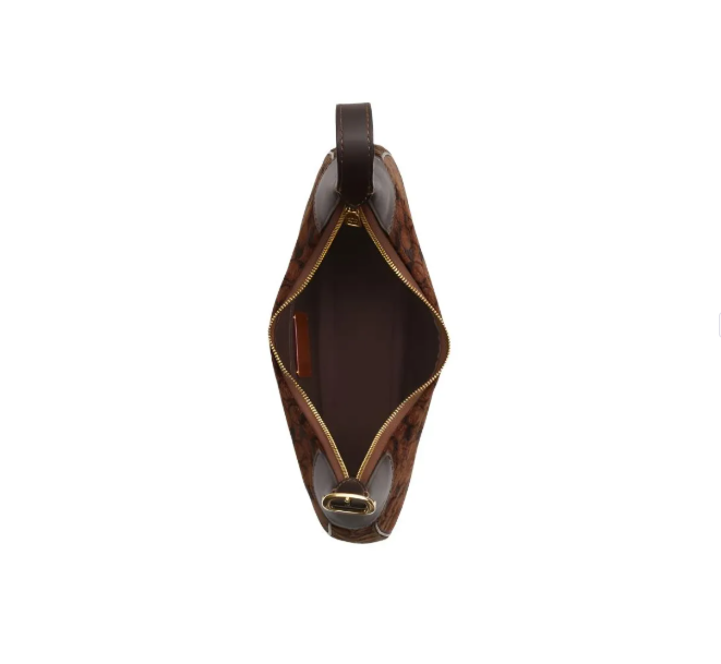 COACH Ella 36 brand logo zipper closure fabric underarm shoulder bag large size women's truffle brown