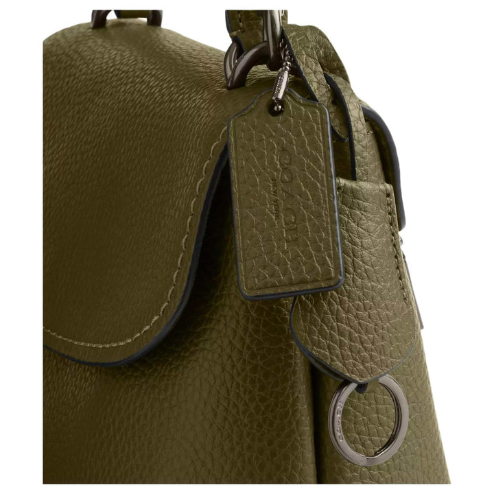 COACH Emory 25 Gold Logo Pebble Leather Tote Medium Women's Olive Green