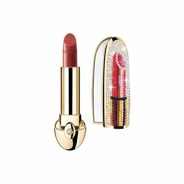 Guerlain Lipstick Limited Edition lipstick in Smoky Rose shade with crystal-studded gold case and satin finish.