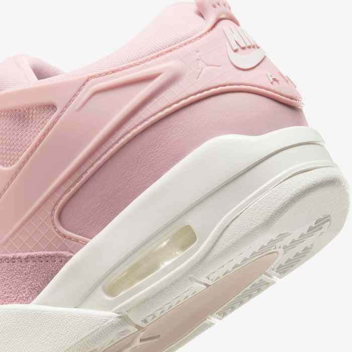 Air Jordan 4RM women's sneaker in Pink Oxford/Phantom with Max Air cushioning and durable upper cage.