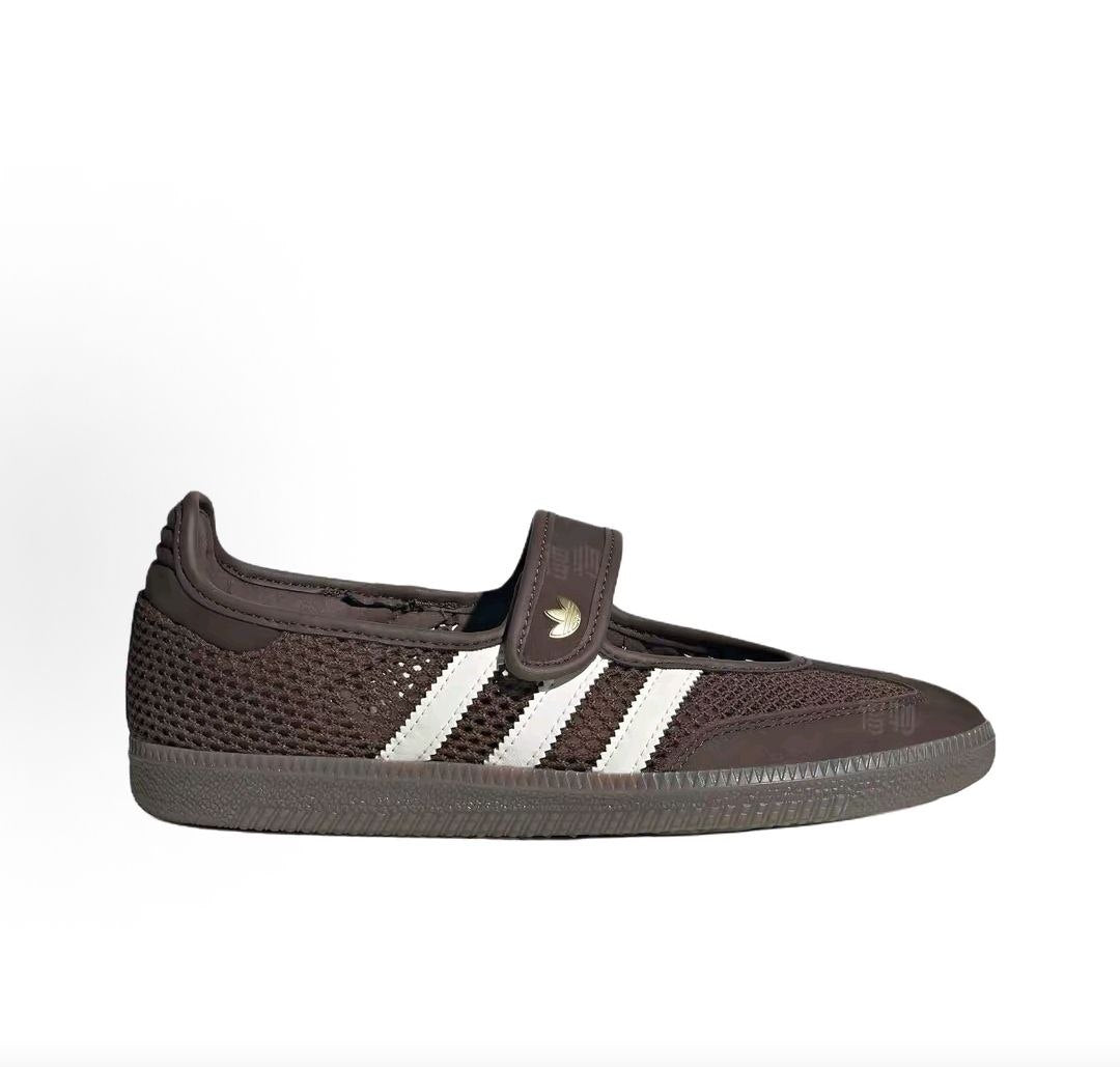 حذاء نسائي أصلي 100% adidas Samba Mary Jane بني شبكي