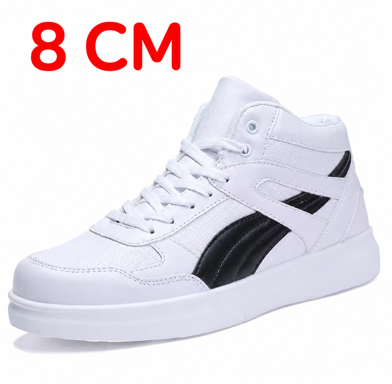 حذاء رياضي High Top عصري باللون الأبيض والأسود