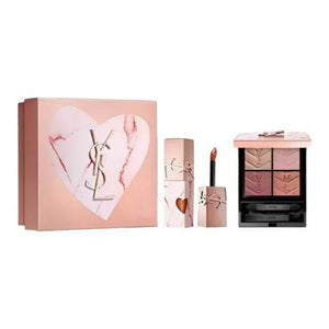 YSL Saint Laurent Pink Stone Lip Gloss and Eyeshadow Makeup Set.