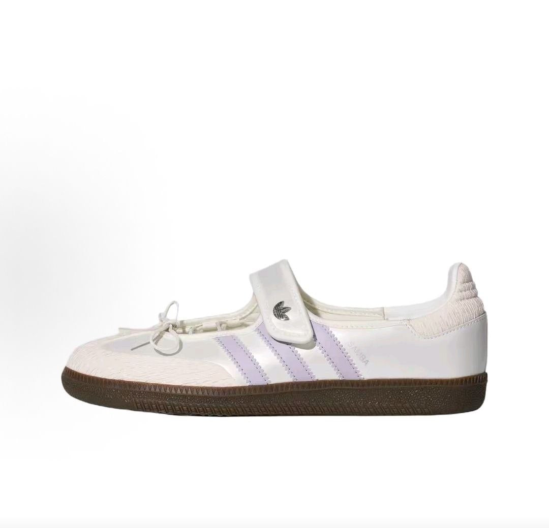 حذاء Adidas Samba نسائي مريح وعصري Mary Jane أبيض