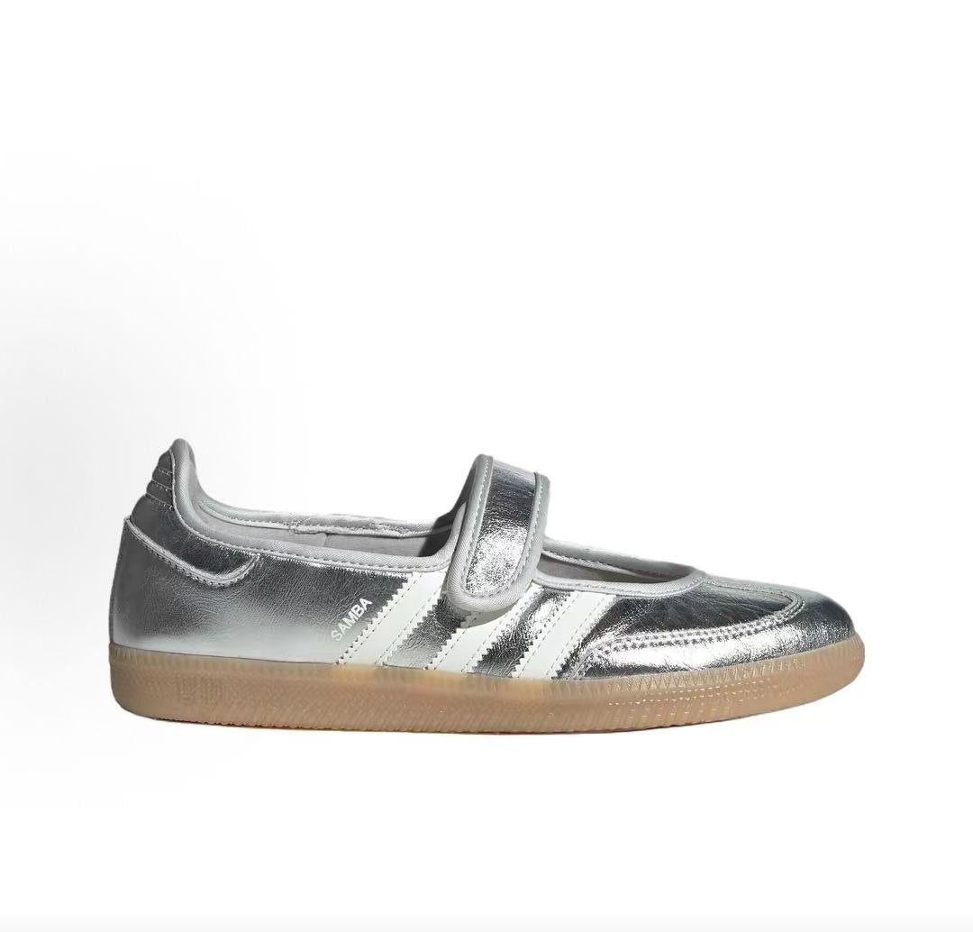 حذاء adidas Samba Mary Jane نسائي كاجوال باللون الفضي