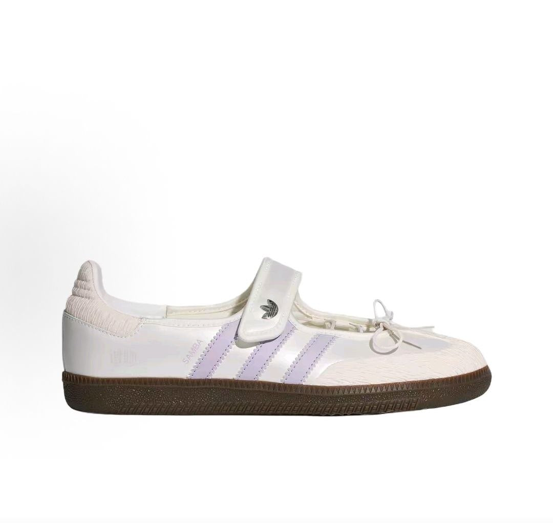 حذاء Adidas Samba نسائي مريح وعصري Mary Jane أبيض