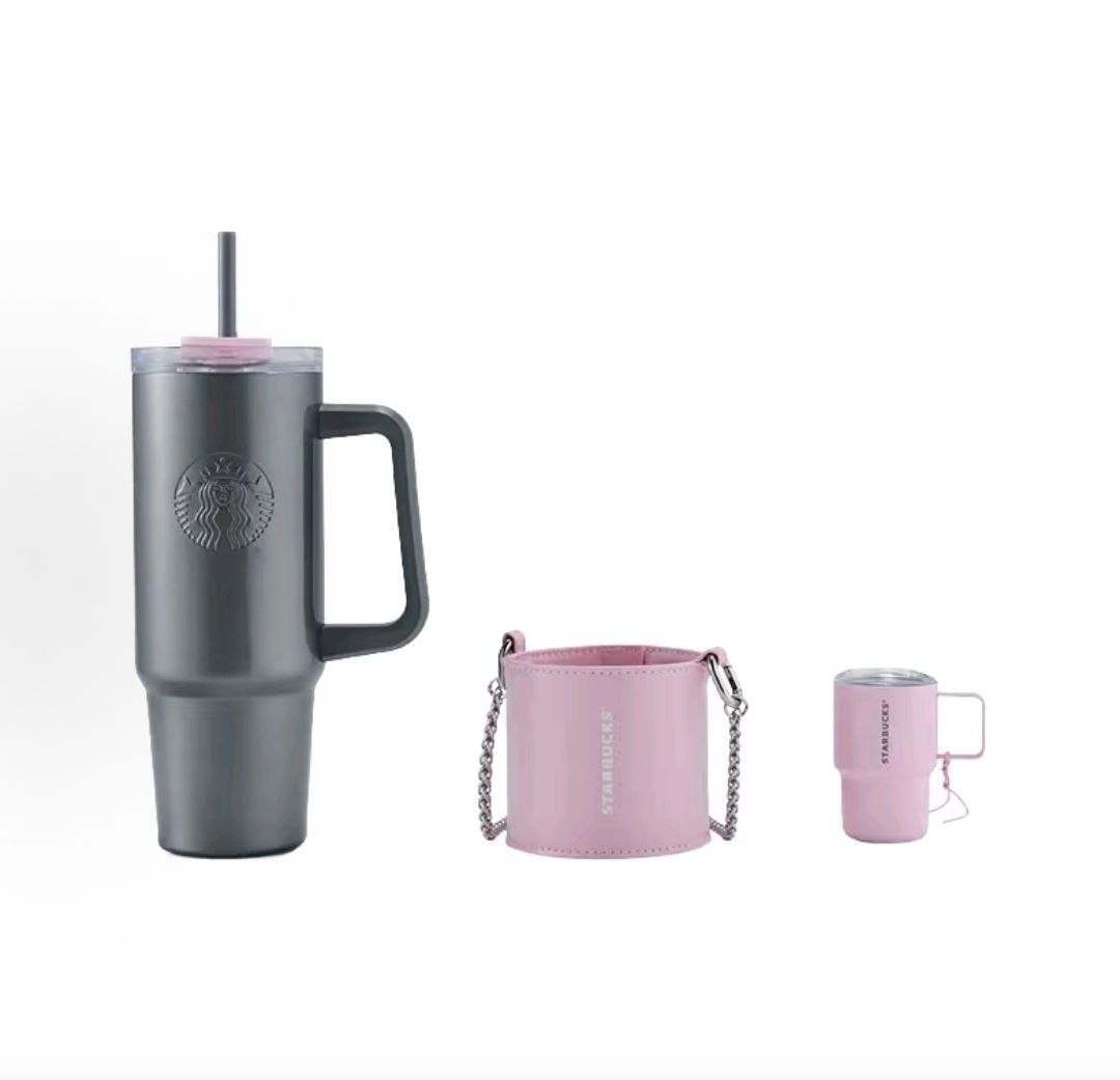 Starbucks Punk Ballet Series High-Value Water Bottle, Practical Large Capacity, Sweet and Cool Stainless Steel Double Drinking Cup (900ml) for Men and Women