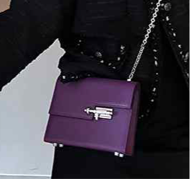 racechoice small square bag in purple with chain detail, ideal for autumn and winter casual wear.