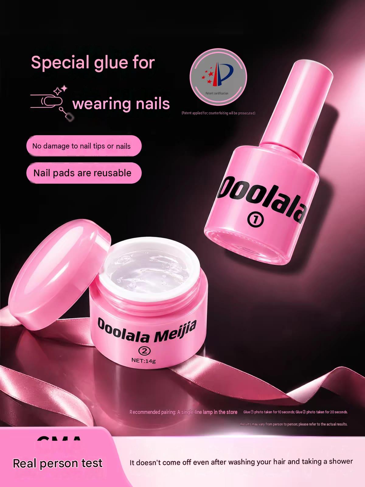Ooolala Meijia Nail Art Glue Wear Nail Primer Special Solid Glue Nail Patch Glue Jelly Glue Set