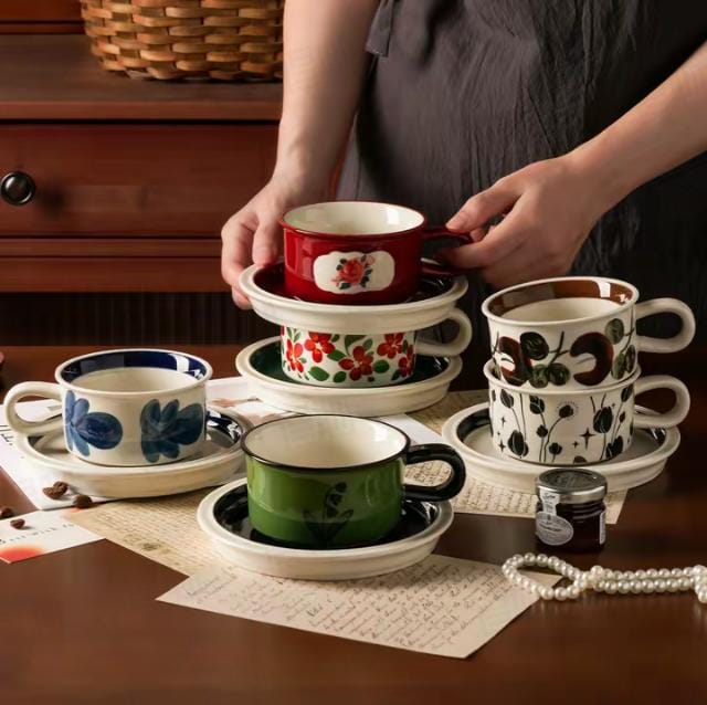 Deardali Porcelain Coffee Cup & Saucer Set – Luxury Gift for Couples & Girls