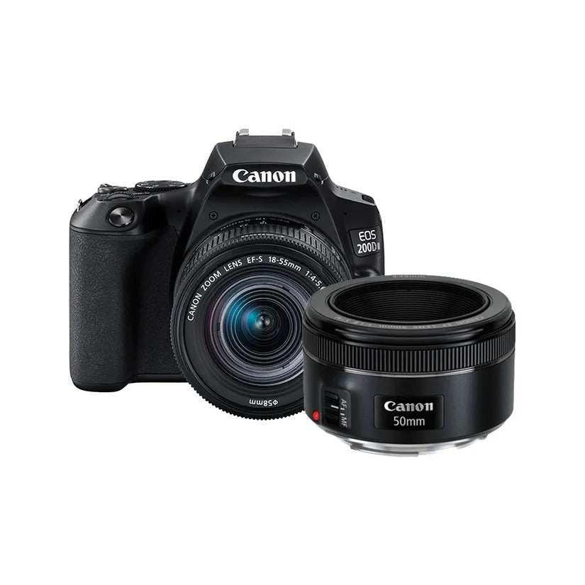 Canon EOS 200D  مجموعة كانون اي او اس ام كيه II [18-55 اس تي ام]، كاميرا دي اس ال ار، واي فاي و تقنية ان اف سي.