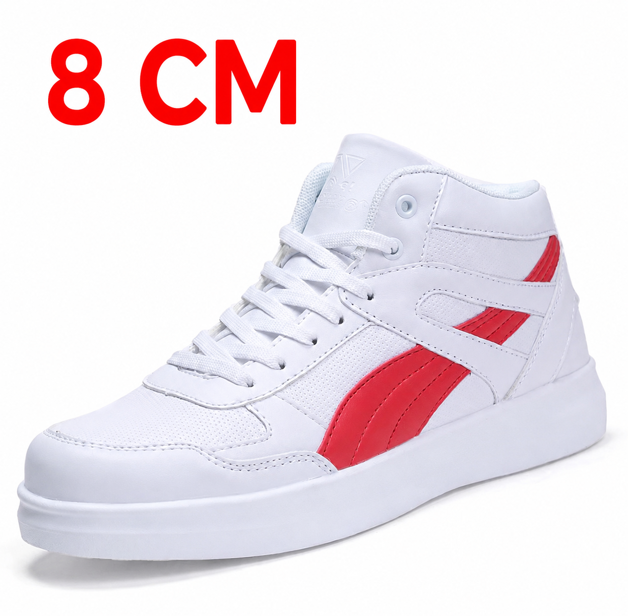 حذاء رياضي High Top عصري باللون الأبيض والأحمر