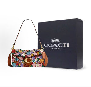 COACH Tabby 26 Floral Appliqué Design, Detachable Shoulder Strap, Calfskin Leather Crossbody/Shoulder Bag, Medium Size, Multiple Colors