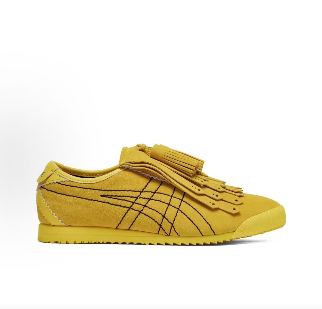 حذاء Onitsuka Tiger أصفر بشرابات حذاء رياضي أنيق