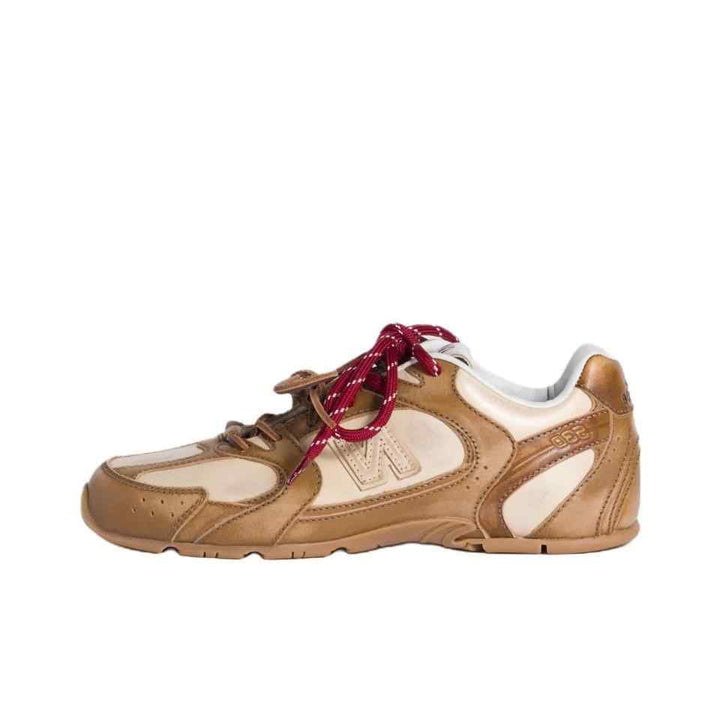 New Balance X Miu Miu 530 SL sneaker, calf leather, dual-tone, cotton and leather laces.