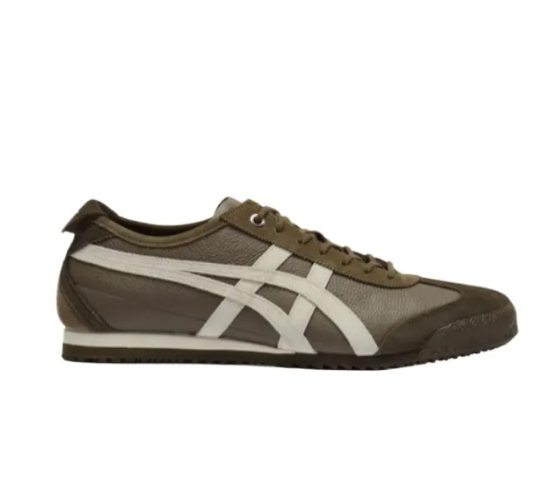 Onitsuka Tiger brown coffee casual unisex sneaker with suede and fabric design and white stripes