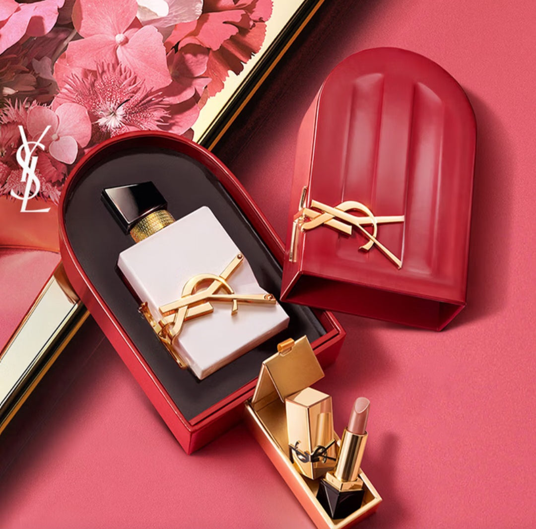 YSL Saint Laurent Summertime Fragrance Set, Freedom of the Fittest Eau de Toilette (50ml, Mandarin Orange Blossom) + Square Lipstick (1.3g)