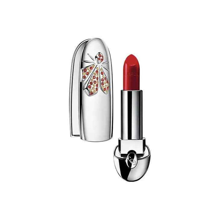 Guerlain 2025 New Year limited edition red lipstick with luxurious silver and jeweled case