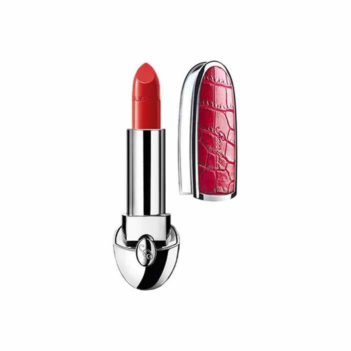 Guerlain Jungle Crocodile Shell velvet finish red lipstick with crocodile embossed cap, 3.5g, shades N°25 and N°214.