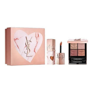 YSL Saint Laurent Pink Stone Lip Gloss and Eyeshadow Makeup Set.