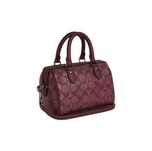 حقيبة Coach نسائية Mini Rowan Satchel لون عنابي.