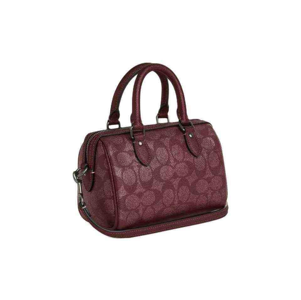 حقيبة Coach نسائية Mini Rowan Satchel لون عنابي.