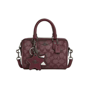 حقيبة Coach نسائية Mini Rowan Satchel لون عنابي.