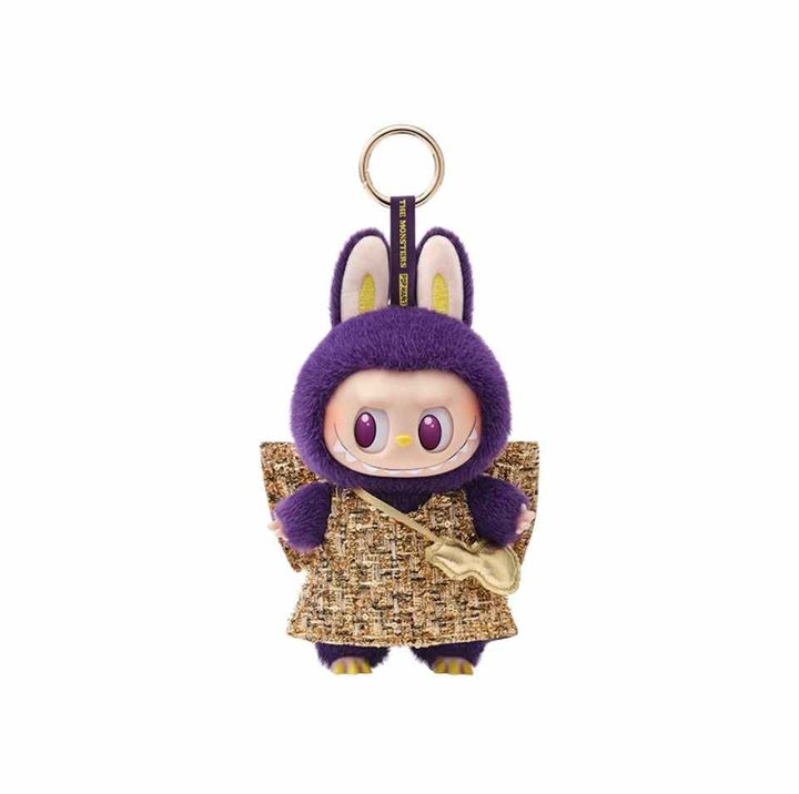 Labubu figurine in purple and gold outfit from Top Market.