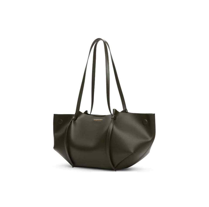 CHARLES&KEITH black reversible leather tote bag with long shoulder straps and spacious interior