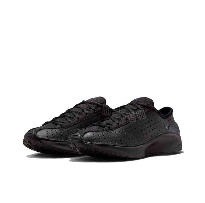 Black Nike Air Superfly sneakers with perforated leather and rubber sole