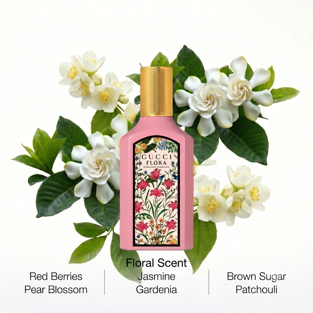 عطر Gucci Flora Gorgeous Gardenia النسائي مع حقيبة هدايا