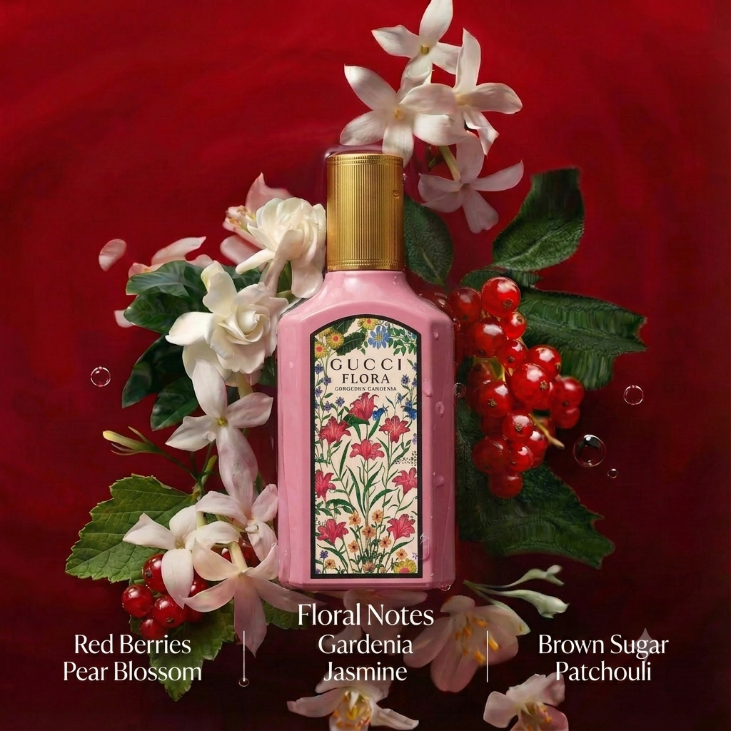 عطر Gucci Flora Gorgeous Gardenia النسائي مع حقيبة هدايا