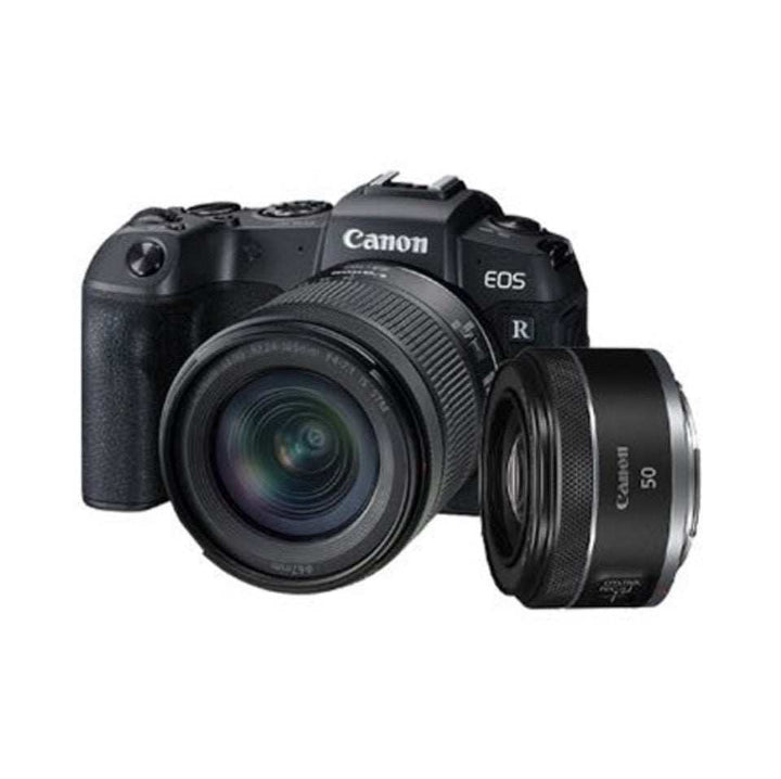 كاميرا كانون EOS RP سوداء بدون عدسة مع عدسة إضافية وتقنية مستشعر CMOS بدقة 26.2 ميجابكسل