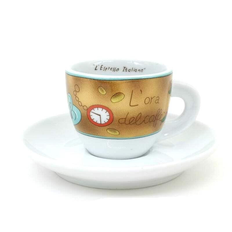 طقم أكواب قهوة Espresso برسومات فنية مميزة من البورسلين.