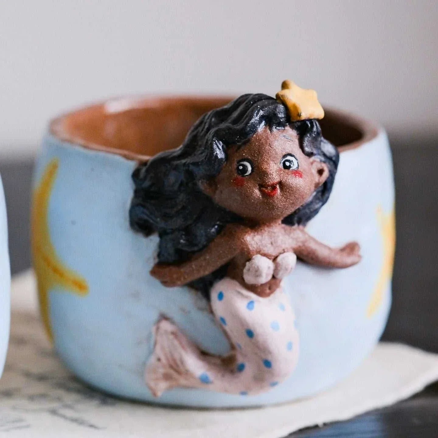Yifang black coffee cup cute صناعة يدوية.