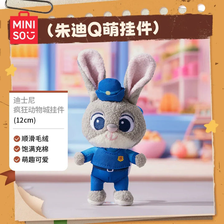 Disney Zootopia Plush Keychain featuring Nick and Judy by MINISO.