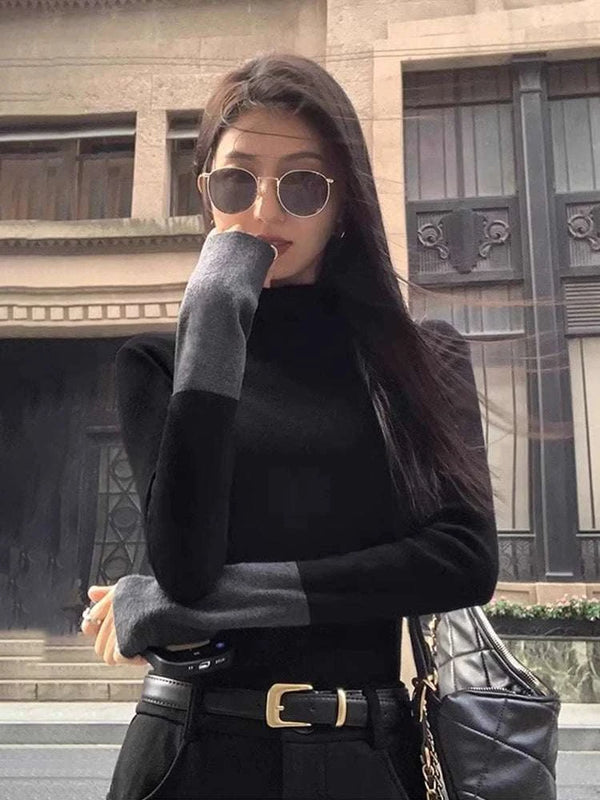 MosesQueen Semi-Turtleneck Knit توب