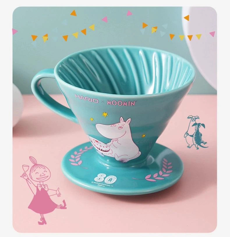 HARIO Moomin Co-branded Hand Crank Grinder Gift Box V60 Filter Cup.
