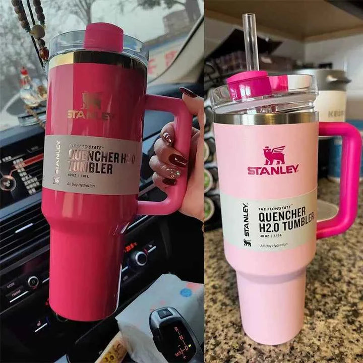 Stanley Quencher H2.0 كوب حراري حرارية&gt;ماركة Stanley هي علامة تجارية أمريكية عريقة تأسست في عام 1913، وتشتهر بتقديم منتجات عالية الجودة في مجال المعدات والأدوات الحرارية مثل الأكواب، الزجاجات، والحافظاكواب ستانليستانليرفعةStanley Quencher H2