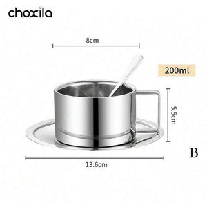 Choxila stainless steel coffee mug.