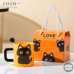 JOJO cat ceramic mug: بجودة عالية كوب سيراميك مميز لعشاق القطة جو جو.
