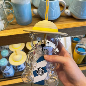 Starbucks Bear Glass Straw Cup.